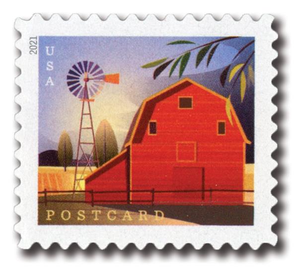 2021 Barn Postcard stamps - Forever Stamps