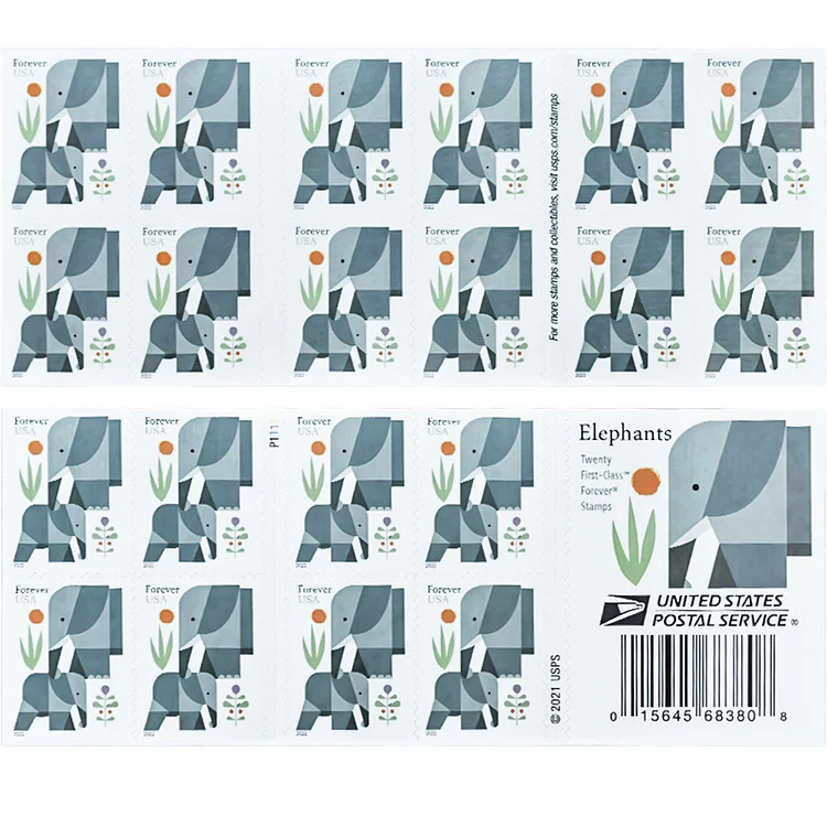 2022-USA Forever Elephants - Forever Stamps